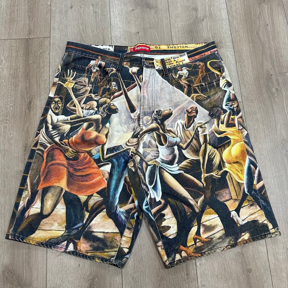 Supreme x Ernie Barnes Dance Baggy Denim Shorts Size 36 SF